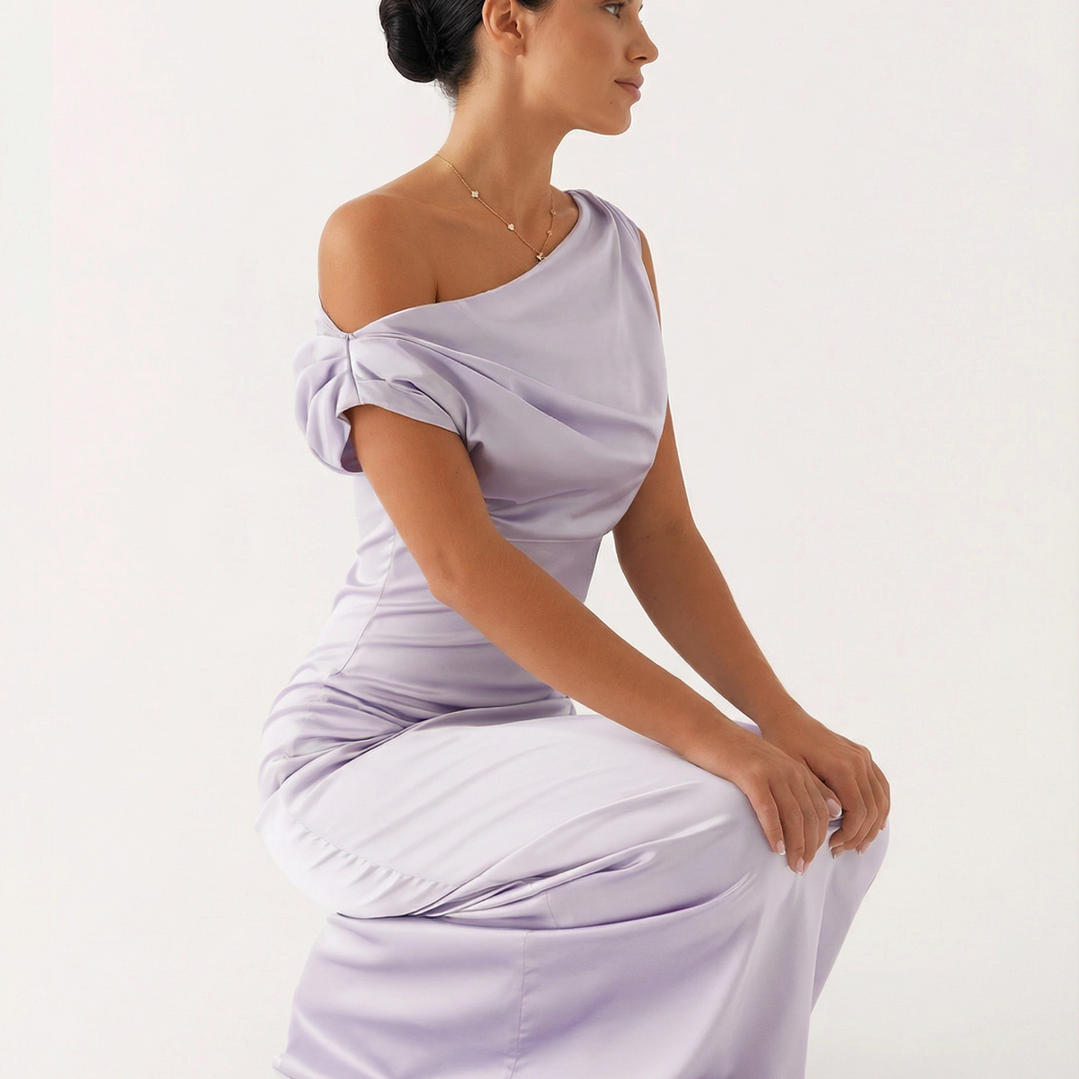 Myrna | One-Shoulder Satin Maxi Dress
