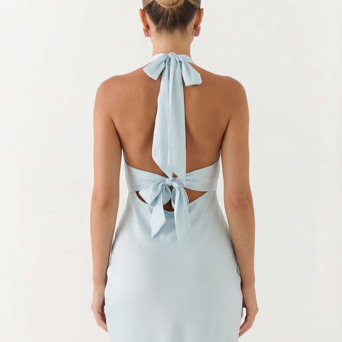Addie | Halter Neck Maxi Dress with Low Back