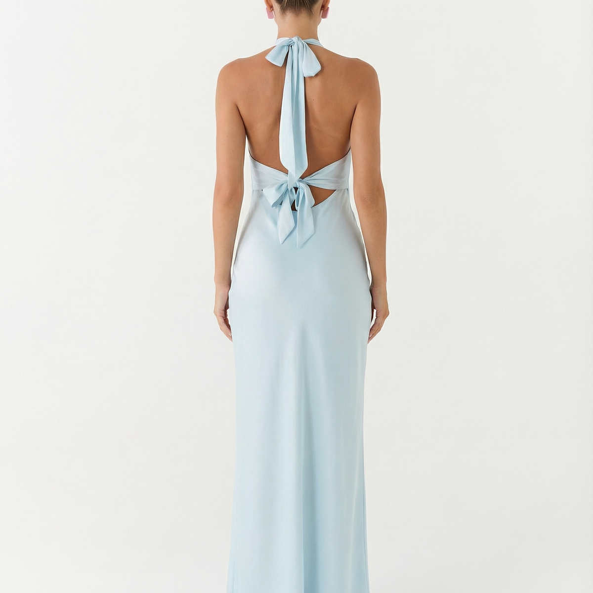 Addie | Halter Neck Maxi Dress with Low Back