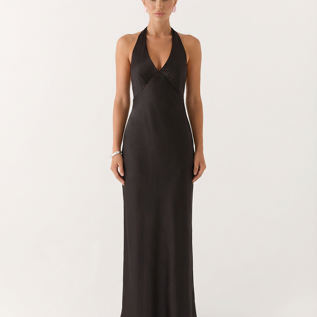 Addie | Halter Neck Maxi Dress with Low Back