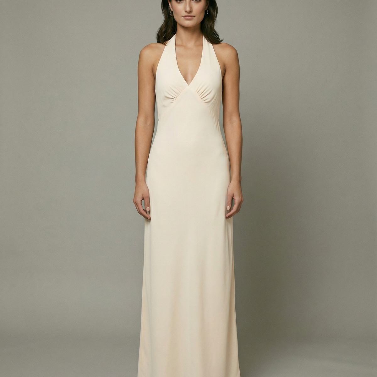 Addie | Halter Neck Maxi Dress with Low Back
