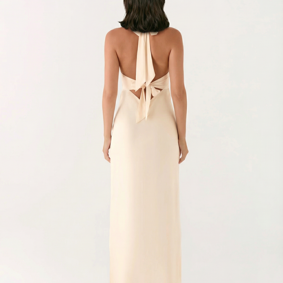 Addie | Halter Neck Maxi Dress with Low Back