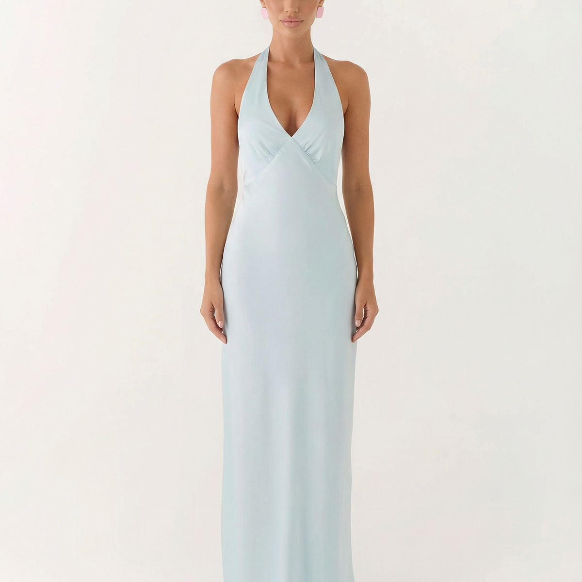 Addie | Halter Neck Maxi Dress with Low Back