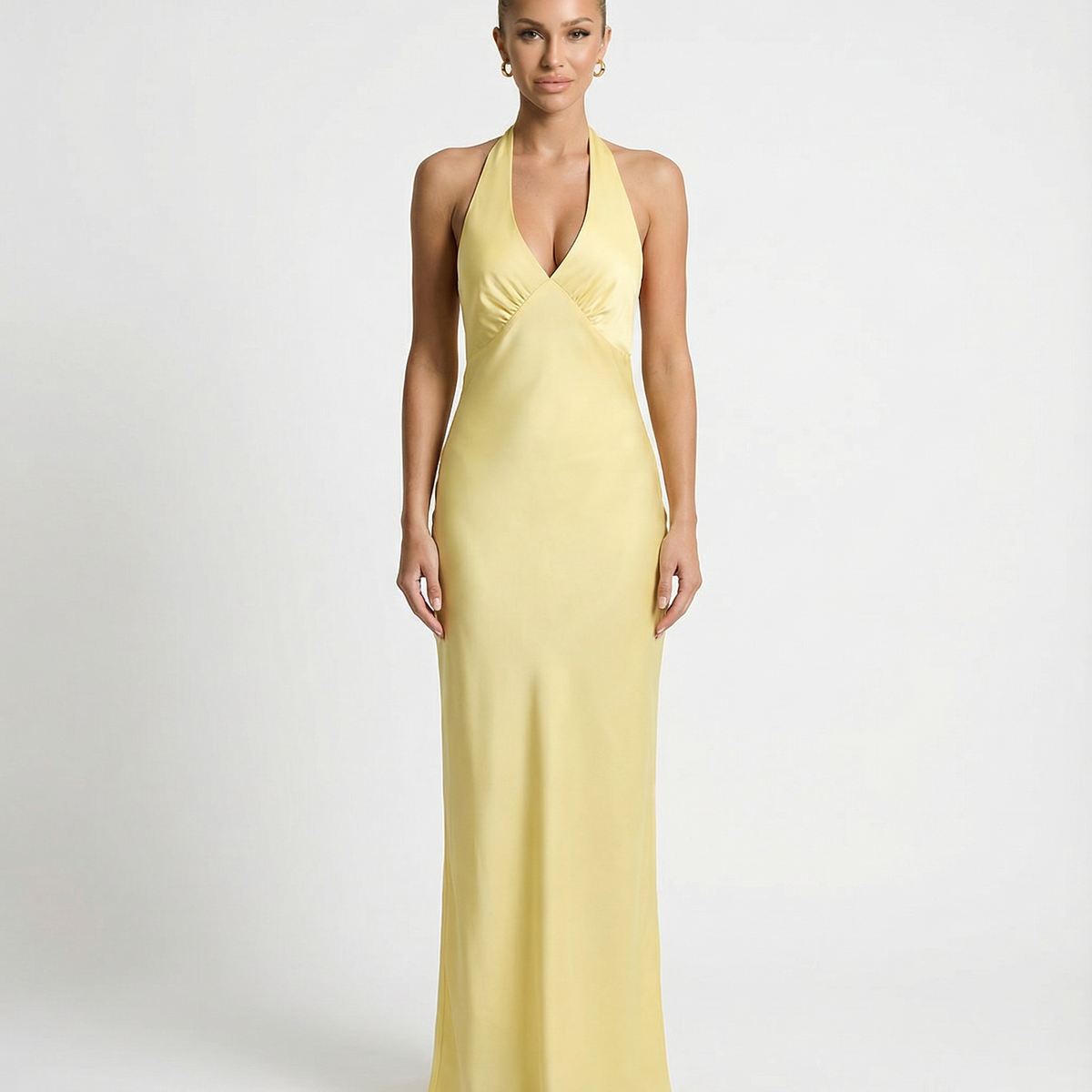 Addie | Halter Neck Maxi Dress with Low Back