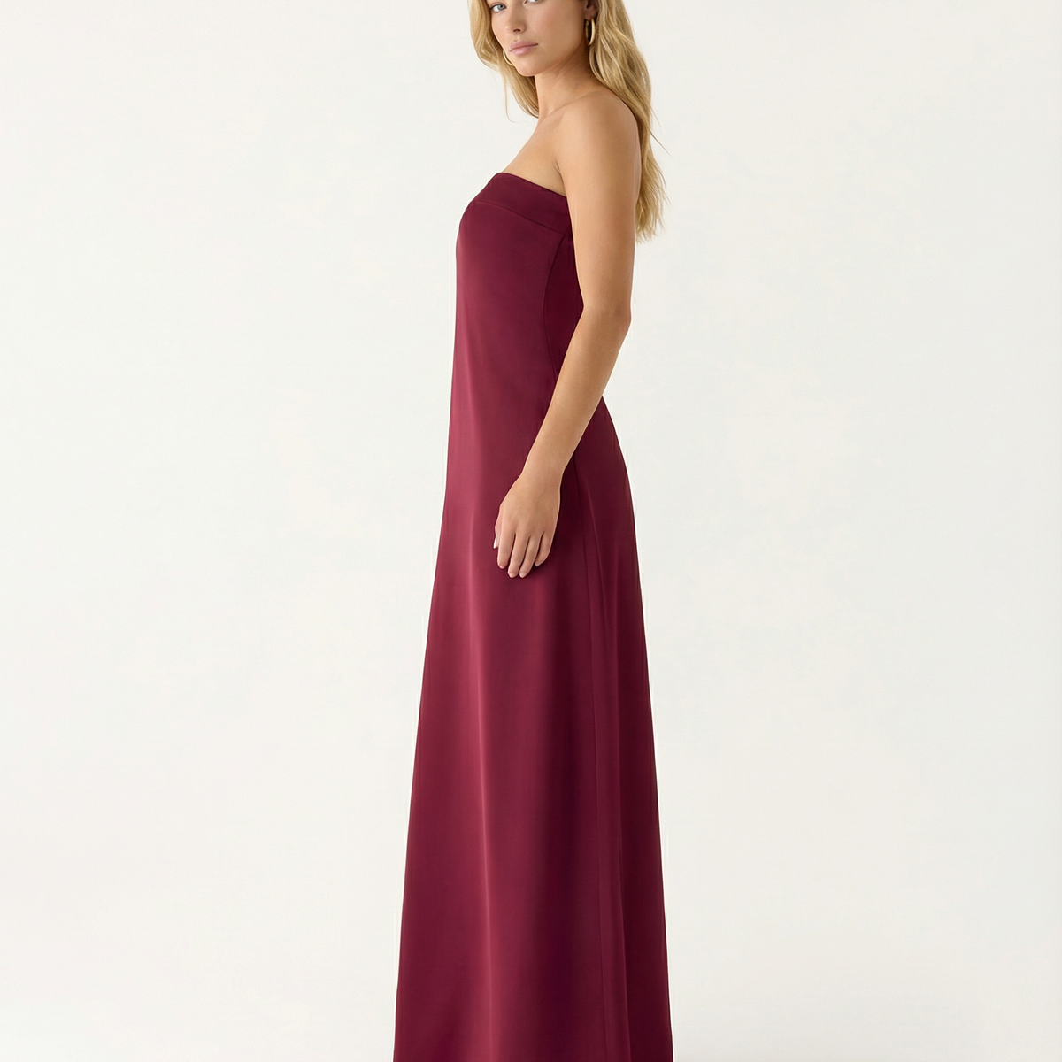 Nita | Strapless Maxi Dress with Ruched Back