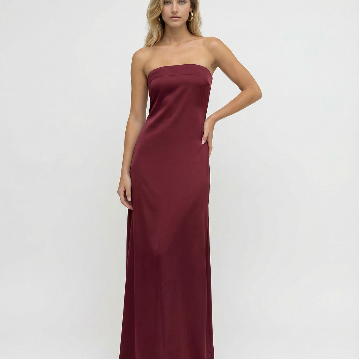 Nita | Strapless Maxi Dress with Ruched Back