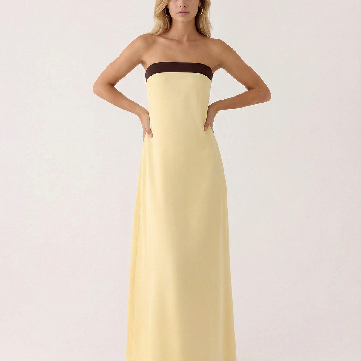 Nita | Strapless Maxi Dress with Ruched Back