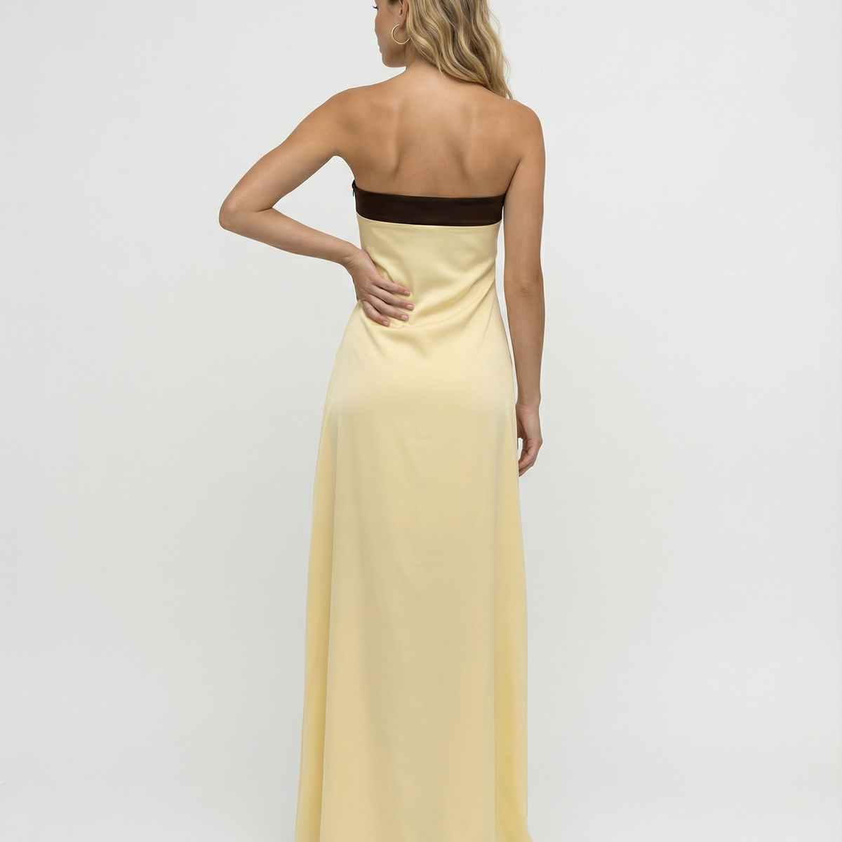 Nita | Strapless Maxi Dress with Ruched Back