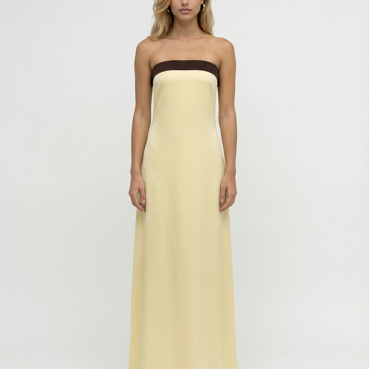 Nita | Strapless Maxi Dress with Ruched Back