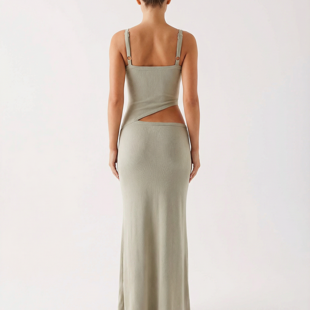 Erica | Bodycon Maxi Dress with Ruched Cut-Out Detail