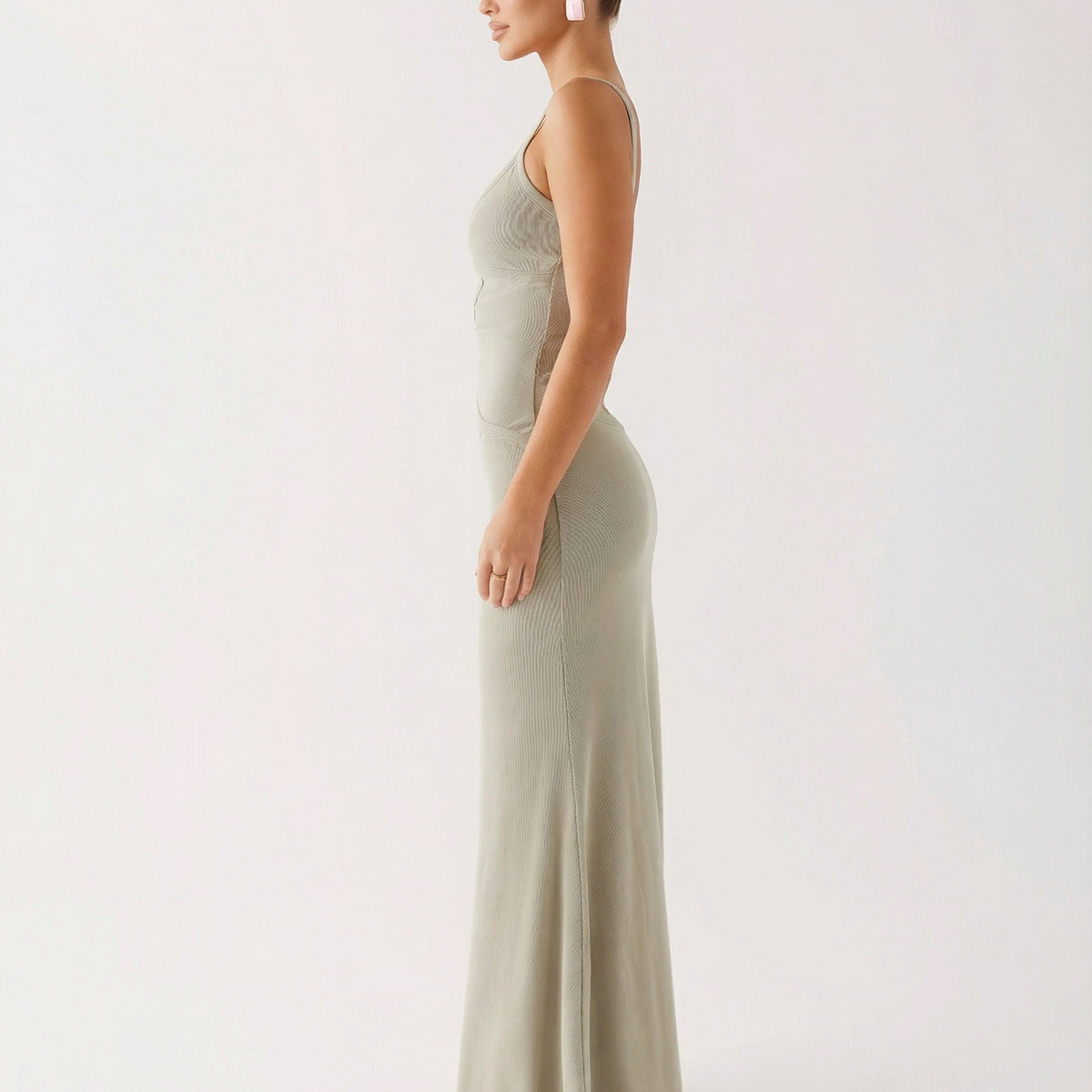Erica | Bodycon Maxi Dress with Ruched Cut-Out Detail