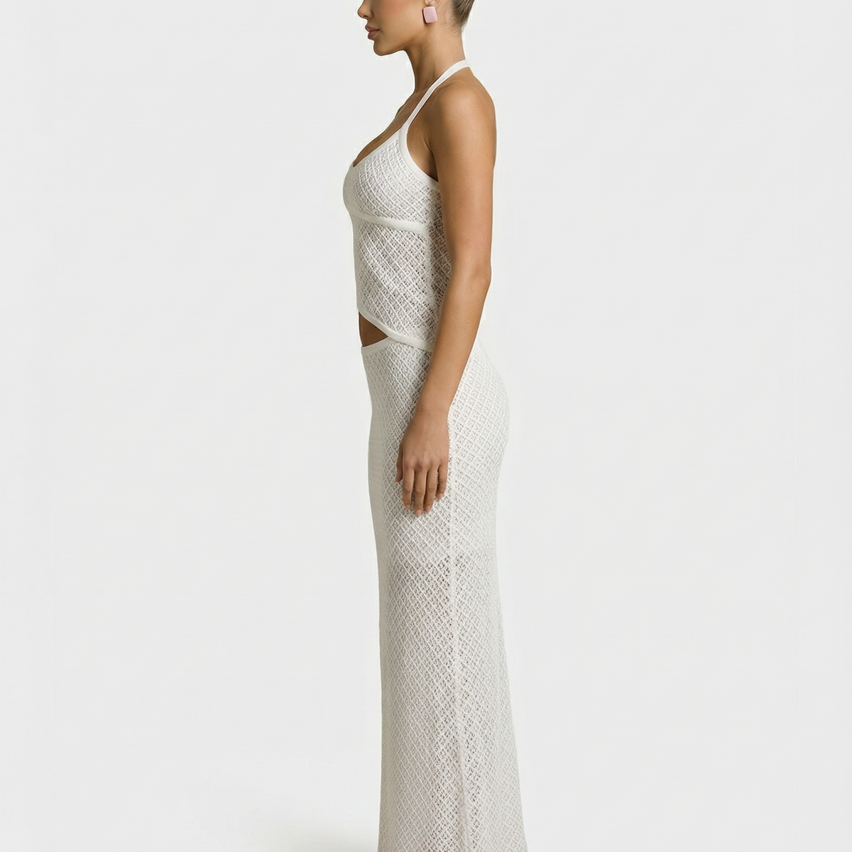 Erica | Bodycon Maxi Dress with Ruched Cut-Out Detail