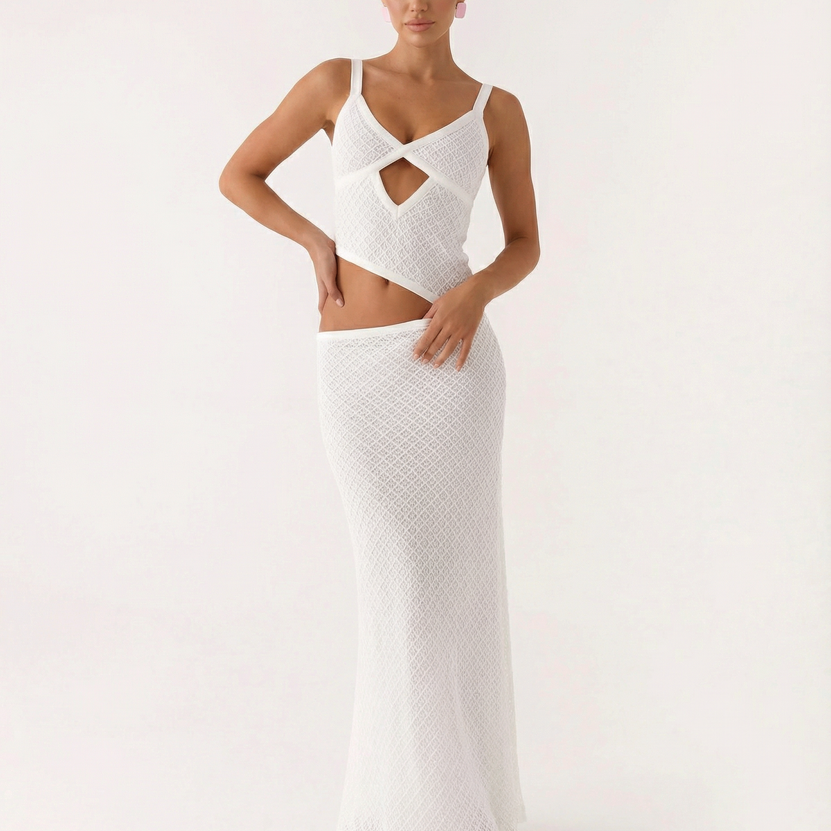 Erica | Bodycon Maxi Dress with Ruched Cut-Out Detail