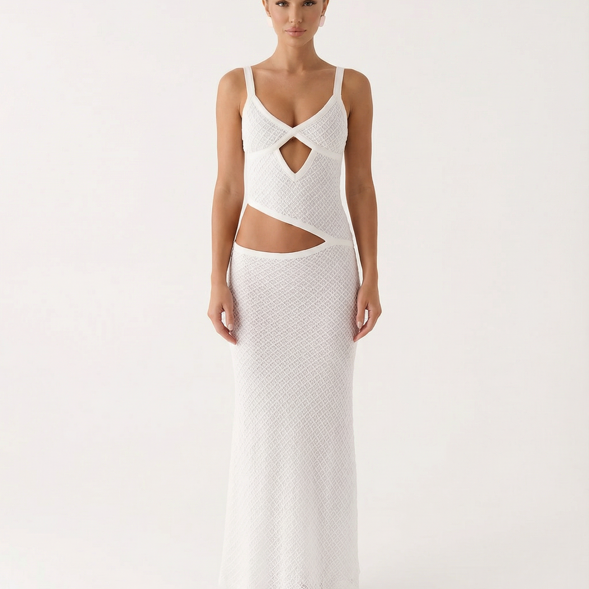 Erica | Bodycon Maxi Dress with Ruched Cut-Out Detail