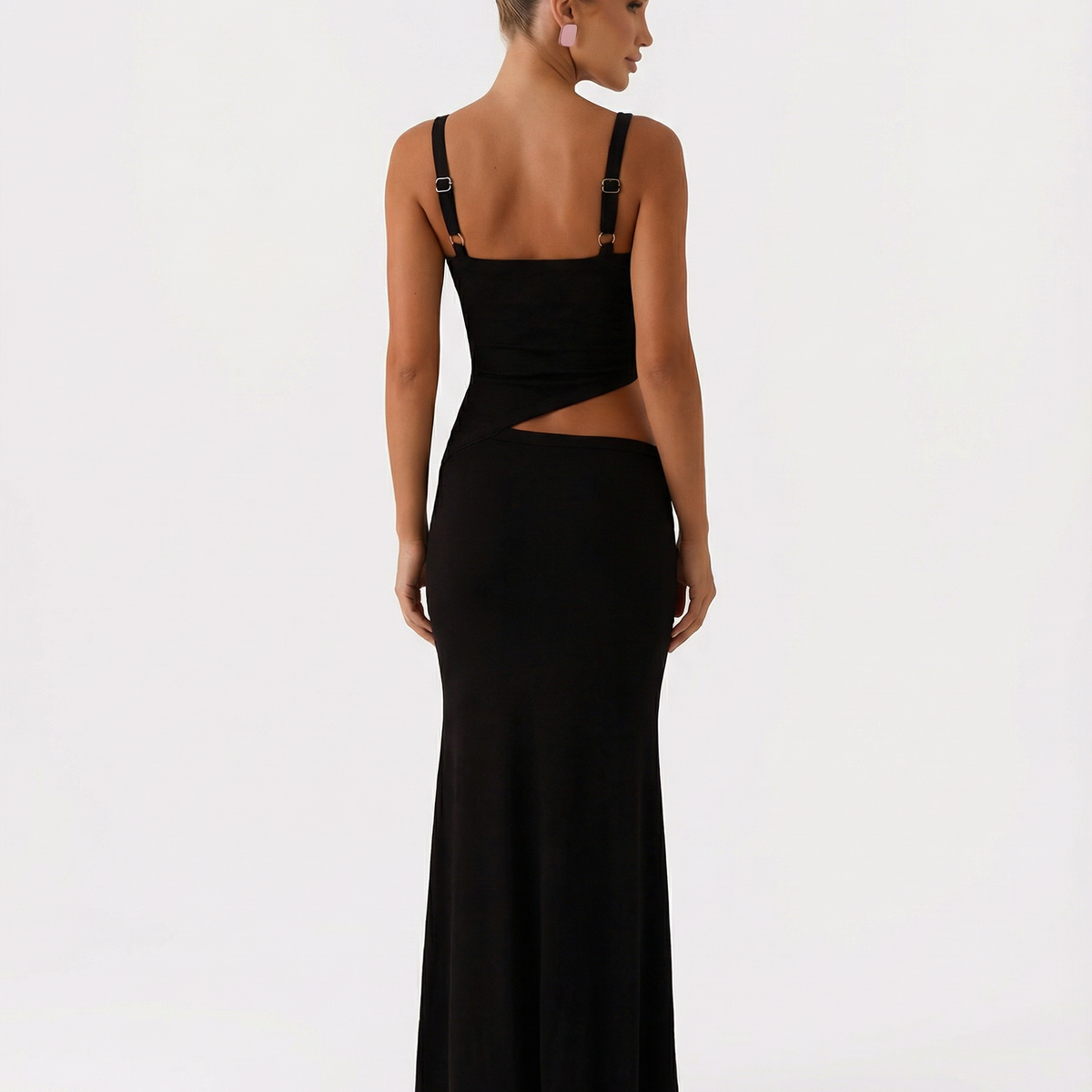 Erica | Bodycon Maxi Dress with Ruched Cut-Out Detail