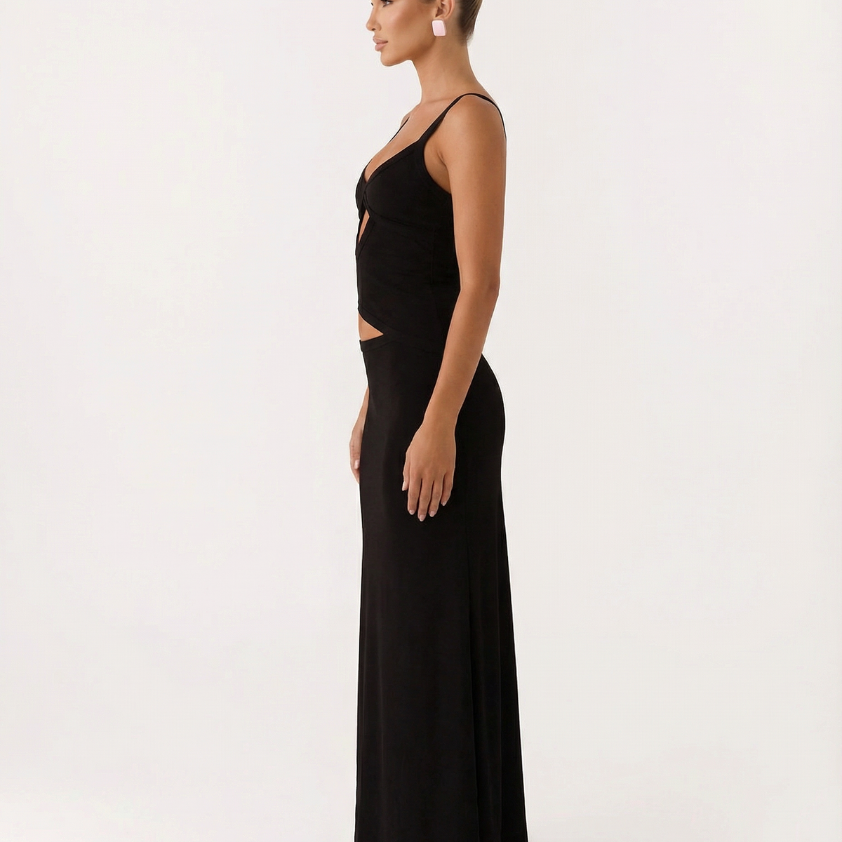 Erica | Bodycon Maxi Dress with Ruched Cut-Out Detail
