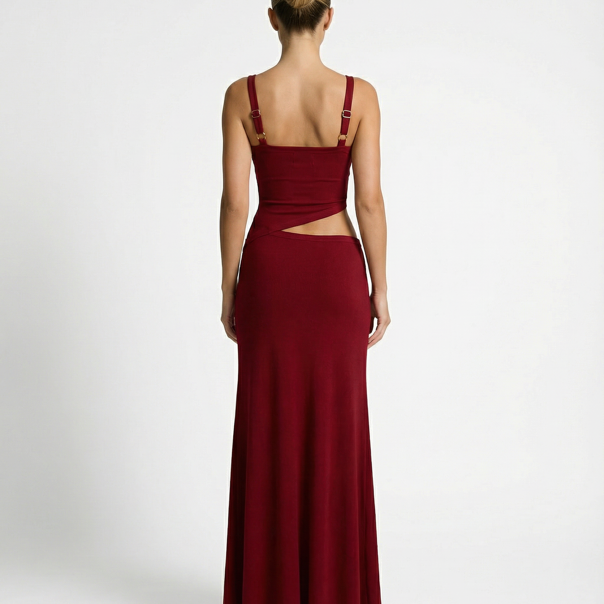 Erica | Bodycon Maxi Dress with Ruched Cut-Out Detail