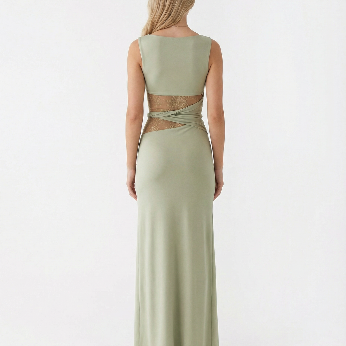 Katy | Maxi Dress with Lace Waist Cut-Out