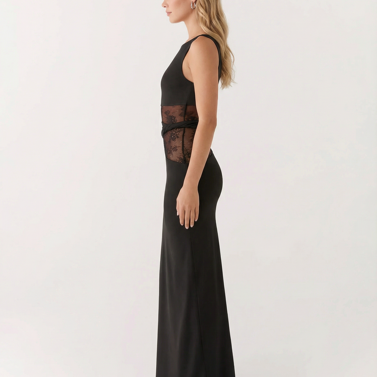 Katy | Maxi Dress with Lace Waist Cut-Out