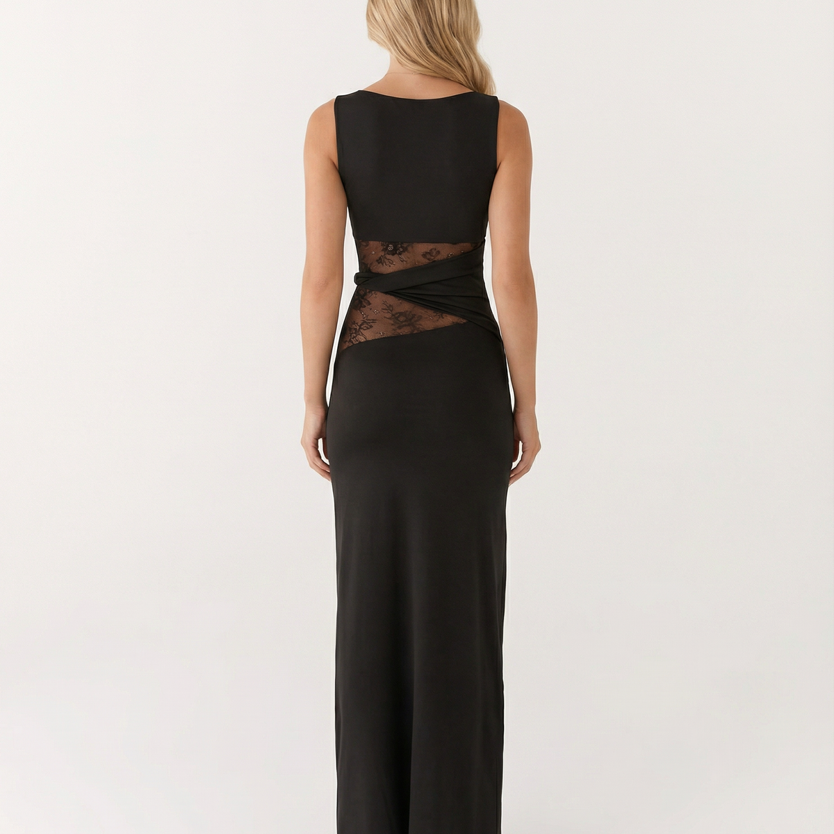 Katy | Maxi Dress with Lace Waist Cut-Out