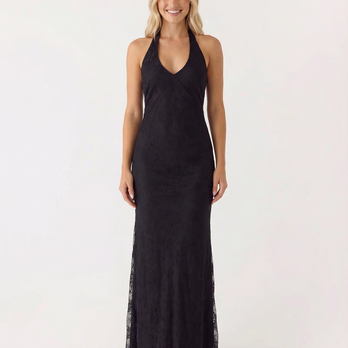 Tami | Lace Halter Neck Maxi Dress