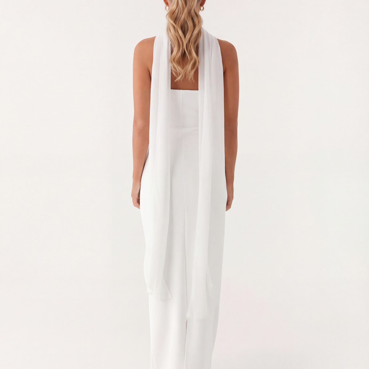 Latoya | Strapless Ruched Maxi Dress with Scarf
