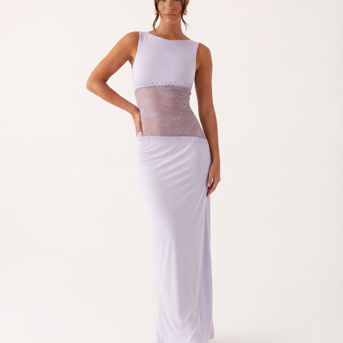 Marta | Lace Waist Open Back Maxi Dress