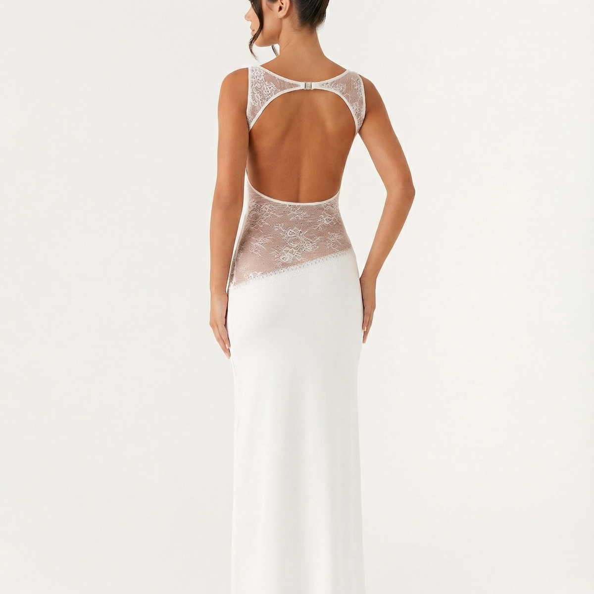 Marta | Lace Waist Open Back Maxi Dress