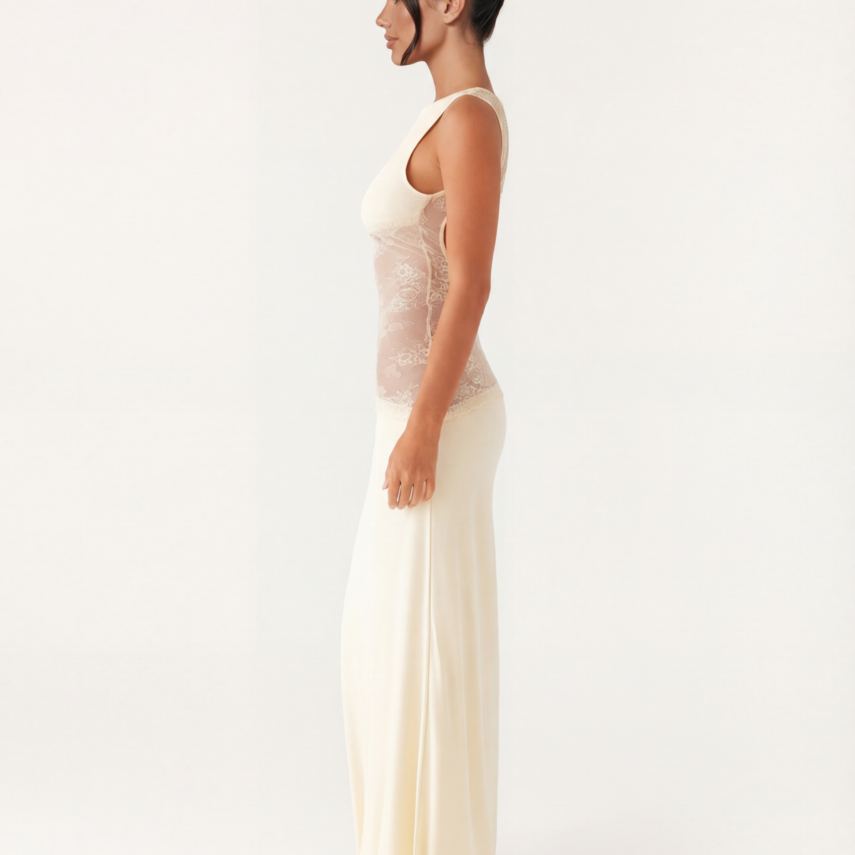 Marta | Lace Waist Open Back Maxi Dress
