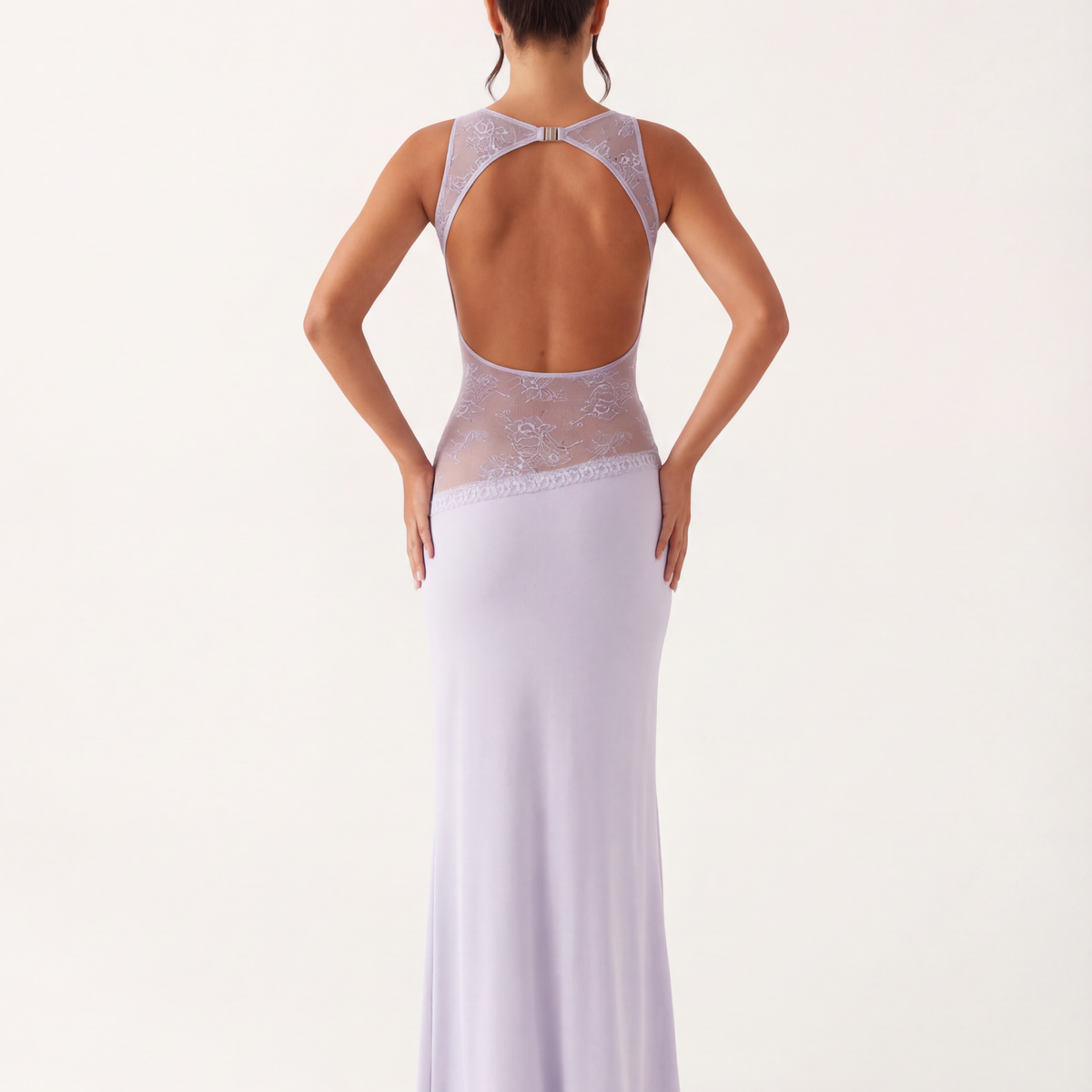 Marta | Lace Waist Open Back Maxi Dress