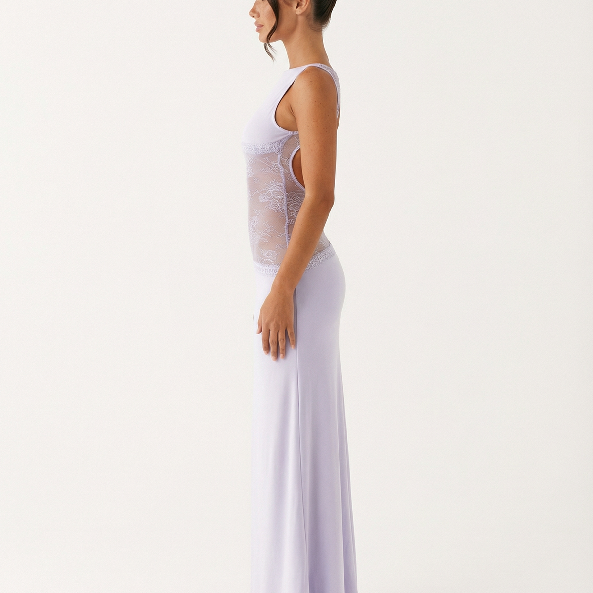 Marta | Lace Waist Open Back Maxi Dress