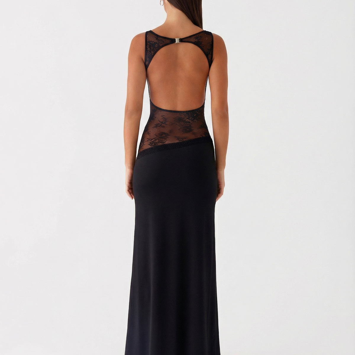 Marta | Lace Waist Open Back Maxi Dress