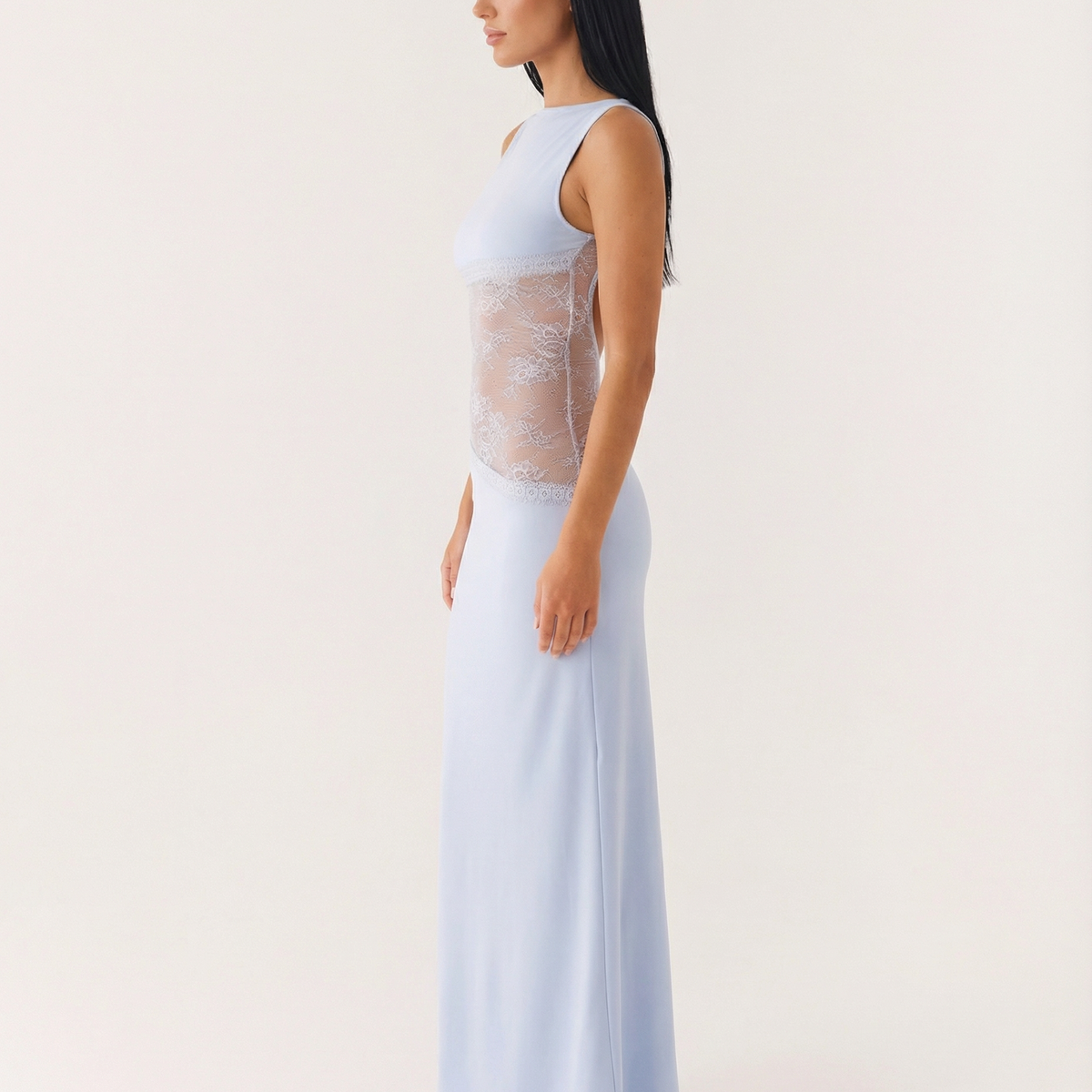 Marta | Lace Waist Open Back Maxi Dress
