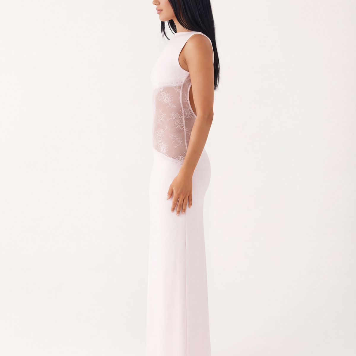 Marta | Lace Waist Open Back Maxi Dress