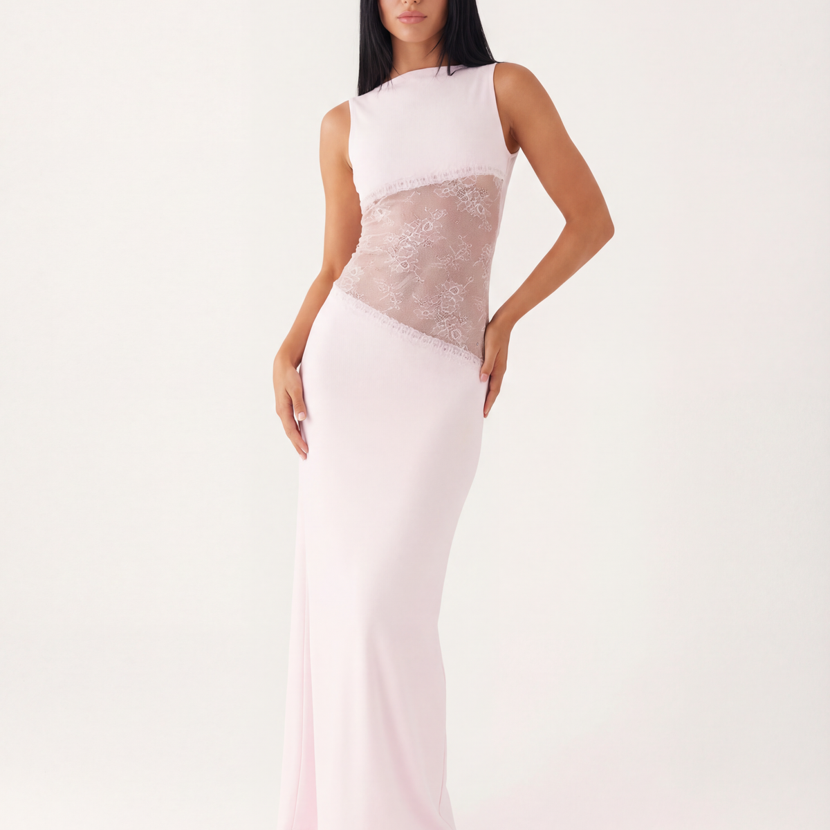 Marta | Lace Waist Open Back Maxi Dress