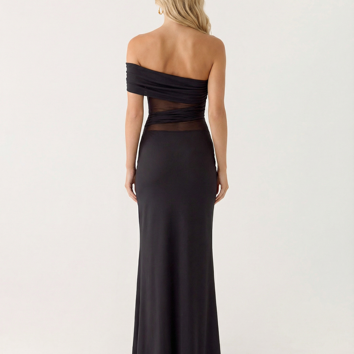Antonia | One-Shoulder Ruched Slinky Maxi Dress