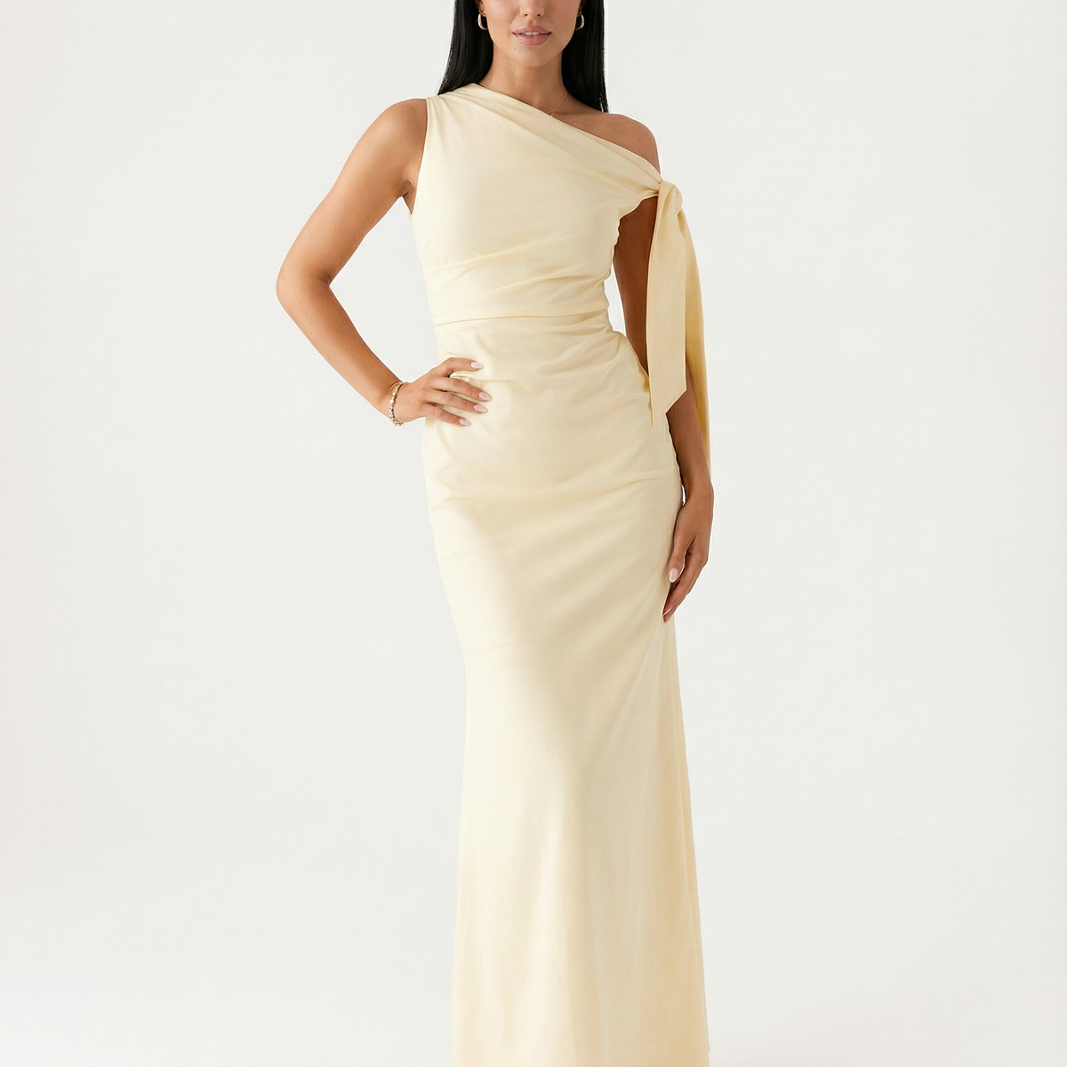 Beth | One-Shoulder Tie Maxi Dress