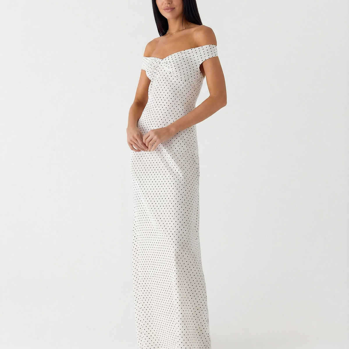 Eileen | Off-Shoulder Maxi Dress with Sweetheart Neckline