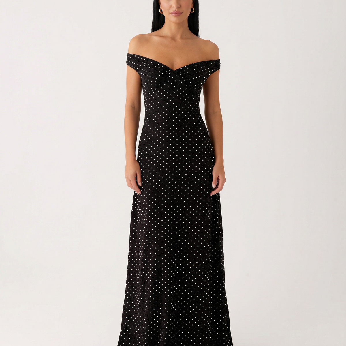 Eileen | Off-Shoulder Maxi Dress with Sweetheart Neckline
