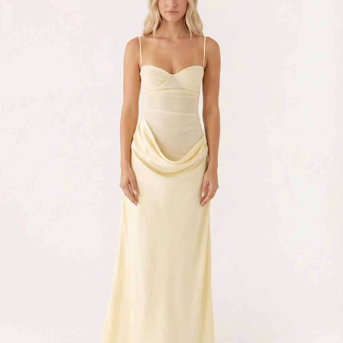 Tiffany | Maxi Dress with Underwired Bust and Cowl Draping