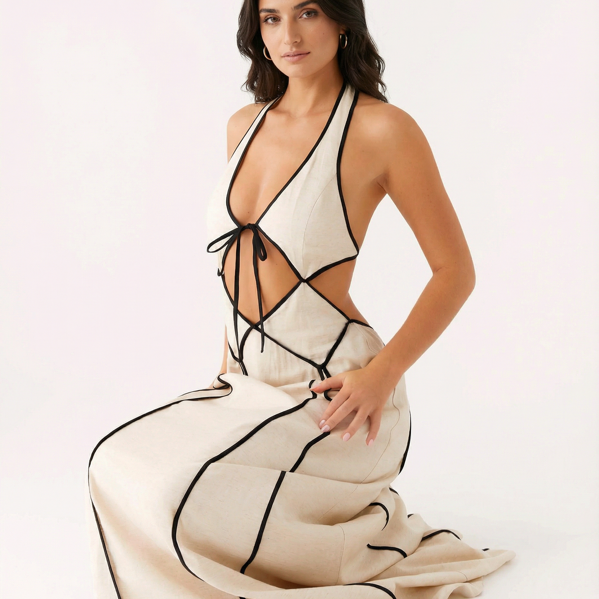 Valerie | Maxi Dress with Halter Cut-Out Detail