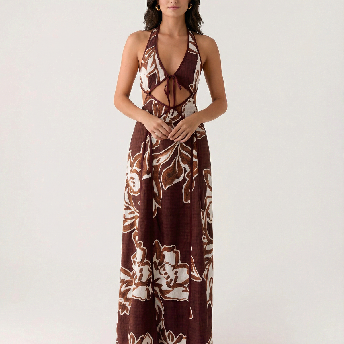 Valerie | Maxi Dress with Halter Cut-Out Detail
