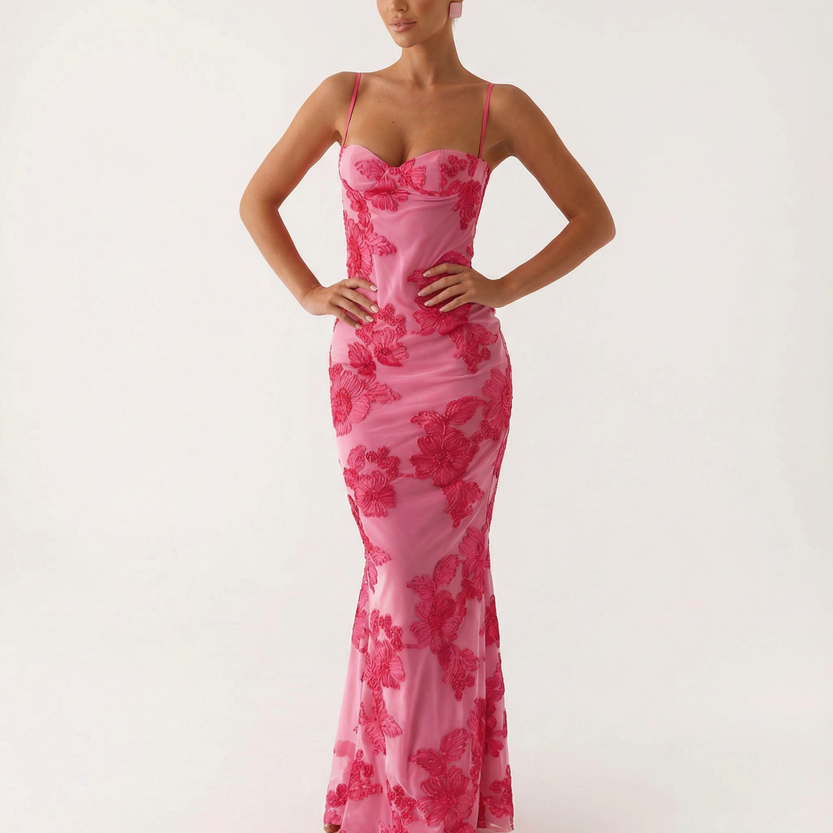 Caitlin | Maxi Dress with Sweetheart Bustier Detail