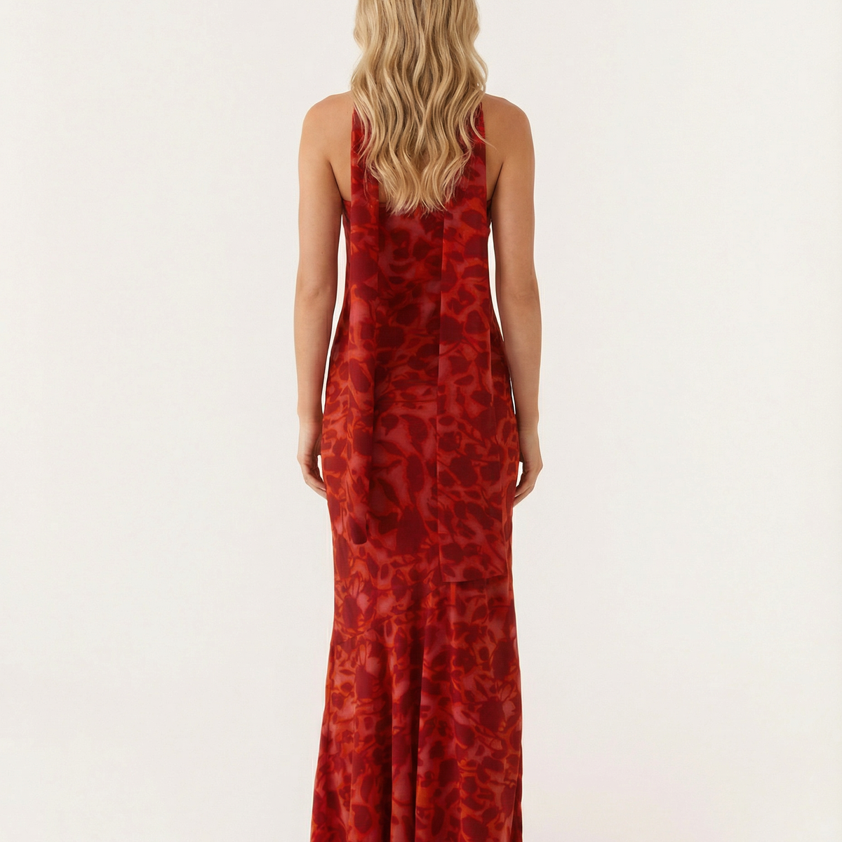 Shelia | Floral Chiffon Maxi Dress with Matching Scarf