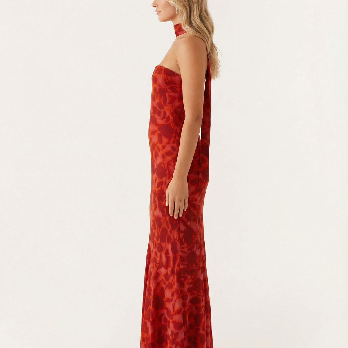 Shelia | Floral Chiffon Maxi Dress with Matching Scarf