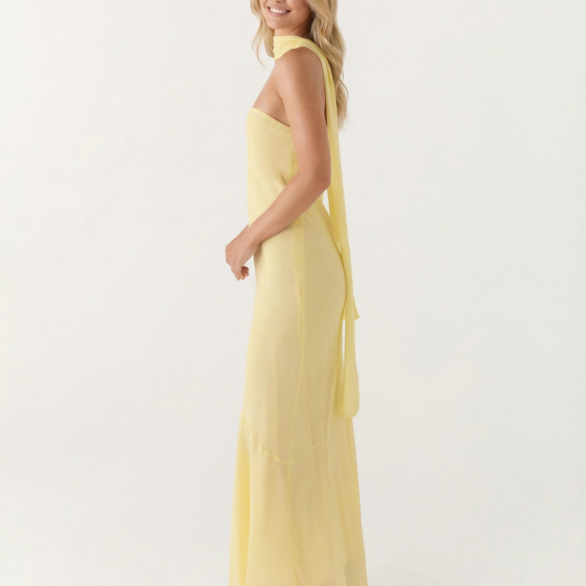 Shelia | Floral Chiffon Maxi Dress with Matching Scarf