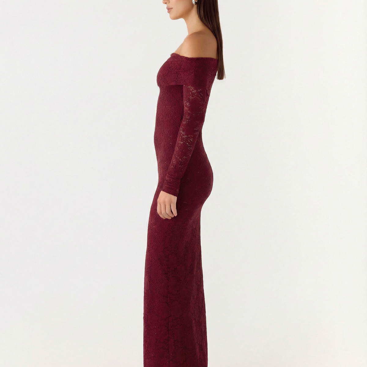 Mona | Lace Maxi Dress with Off Shoulder Neckline