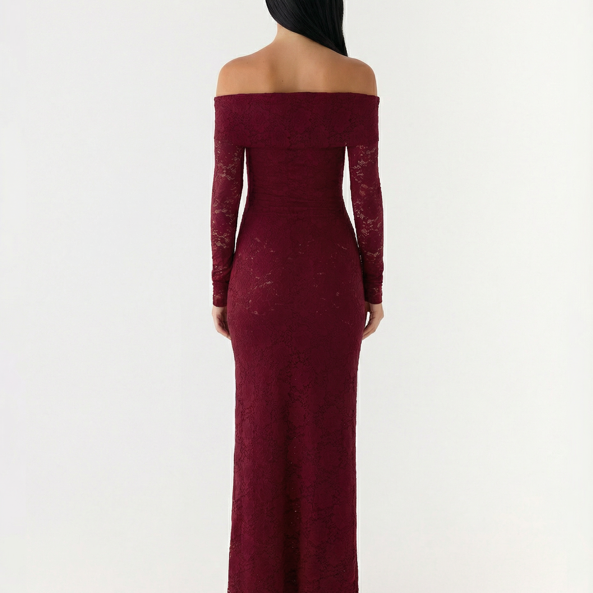 Mona | Lace Maxi Dress with Off Shoulder Neckline