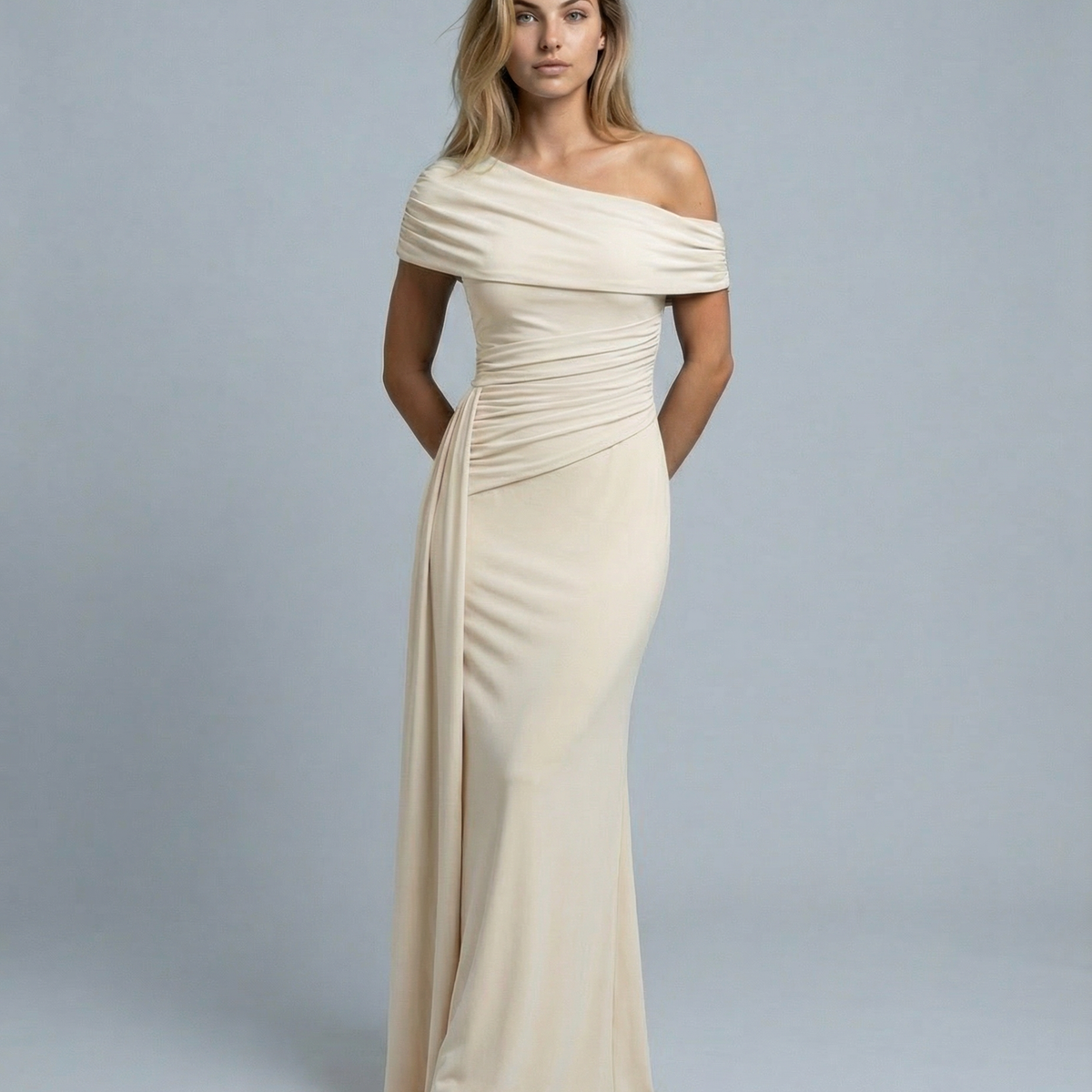 Aida | One Shoulder Ruched Maxi Dress