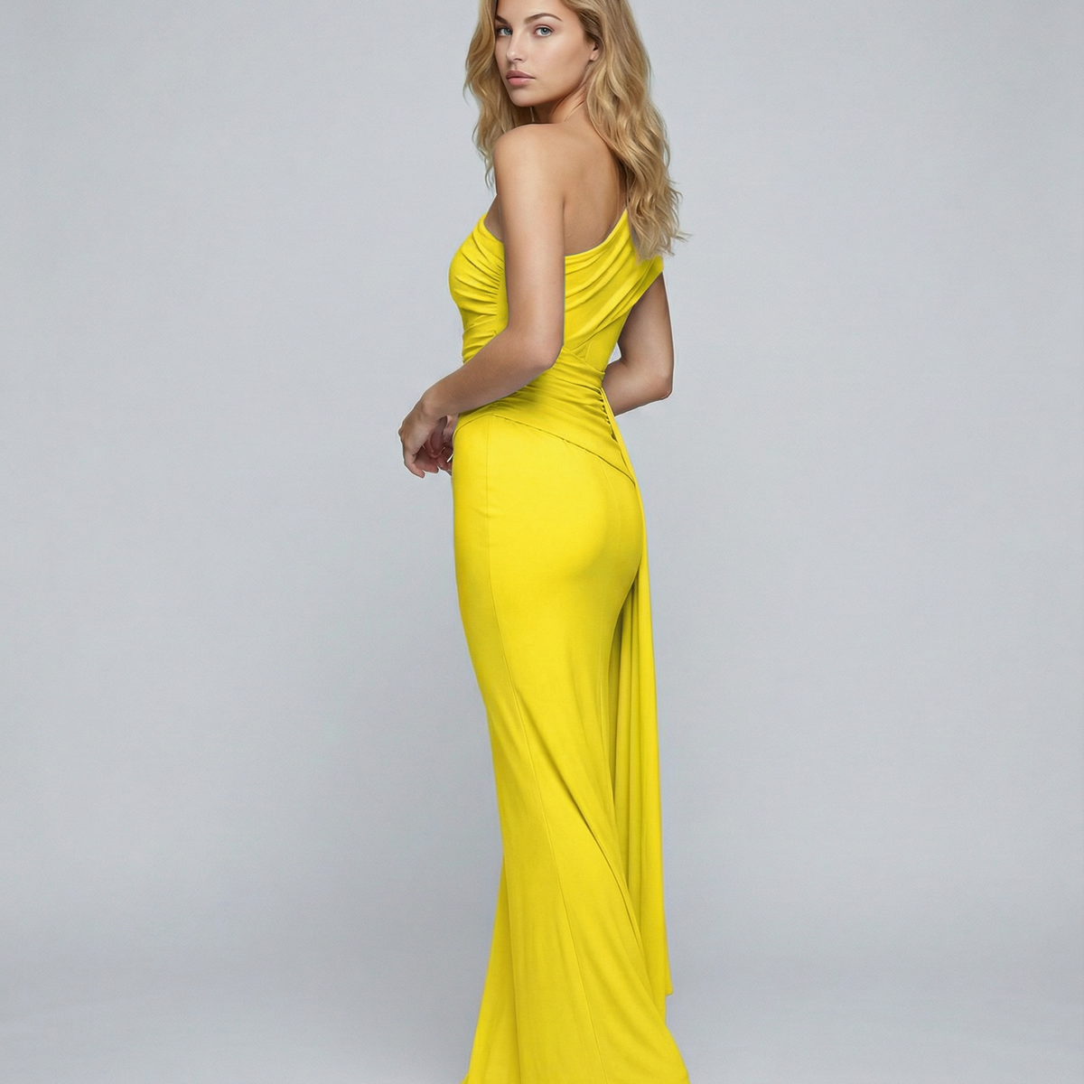 Aida | One Shoulder Ruched Maxi Dress